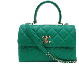 Authentic Chanel Trendy CC Emerald Quilted Shoulder Bag